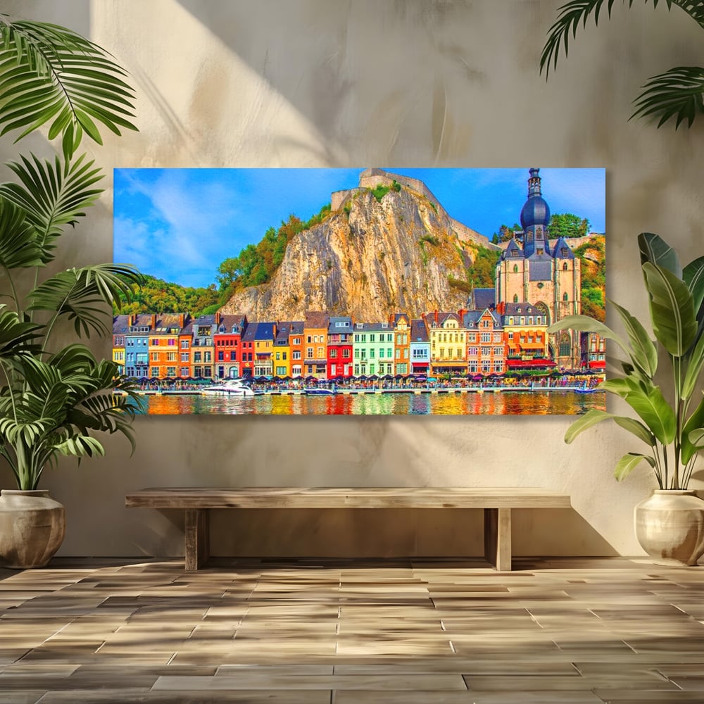 Tablou canvas cu tablou canvas peisaj urban belgia, fara rama, pe sasiu de lemn