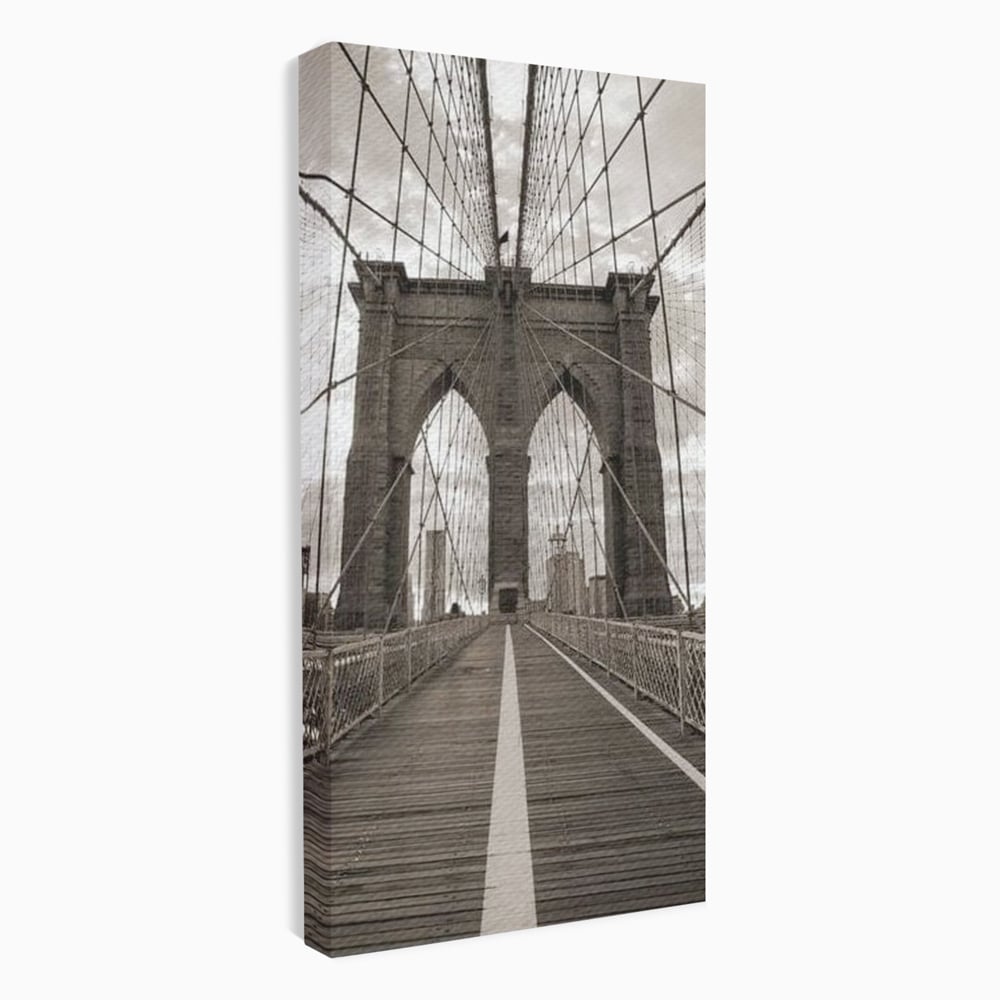 Tablou canvas cu fotografie verticala cu podul din new york, fara rama, pe sasiu de lemn
