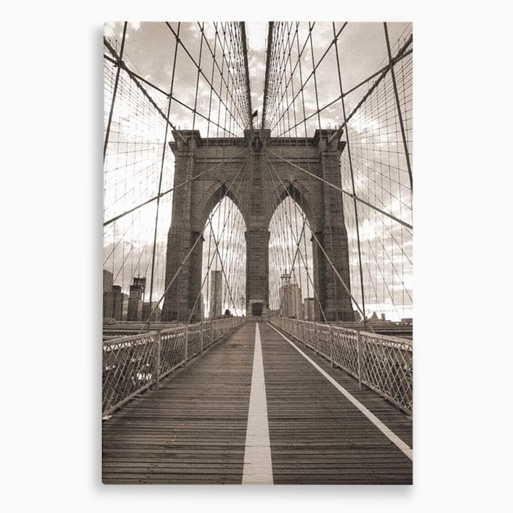Tablou canvas cu fotografie verticala cu podul din new york, fara rama, pe sasiu de lemn