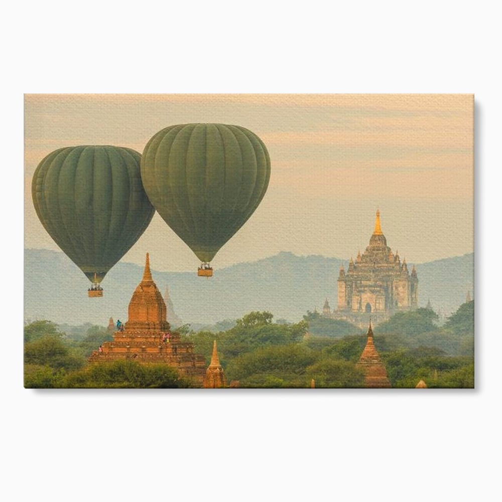 Tablou canvas cu tablou canvas cu peisaj din myanmar, fara rama, pe sasiu de lemn