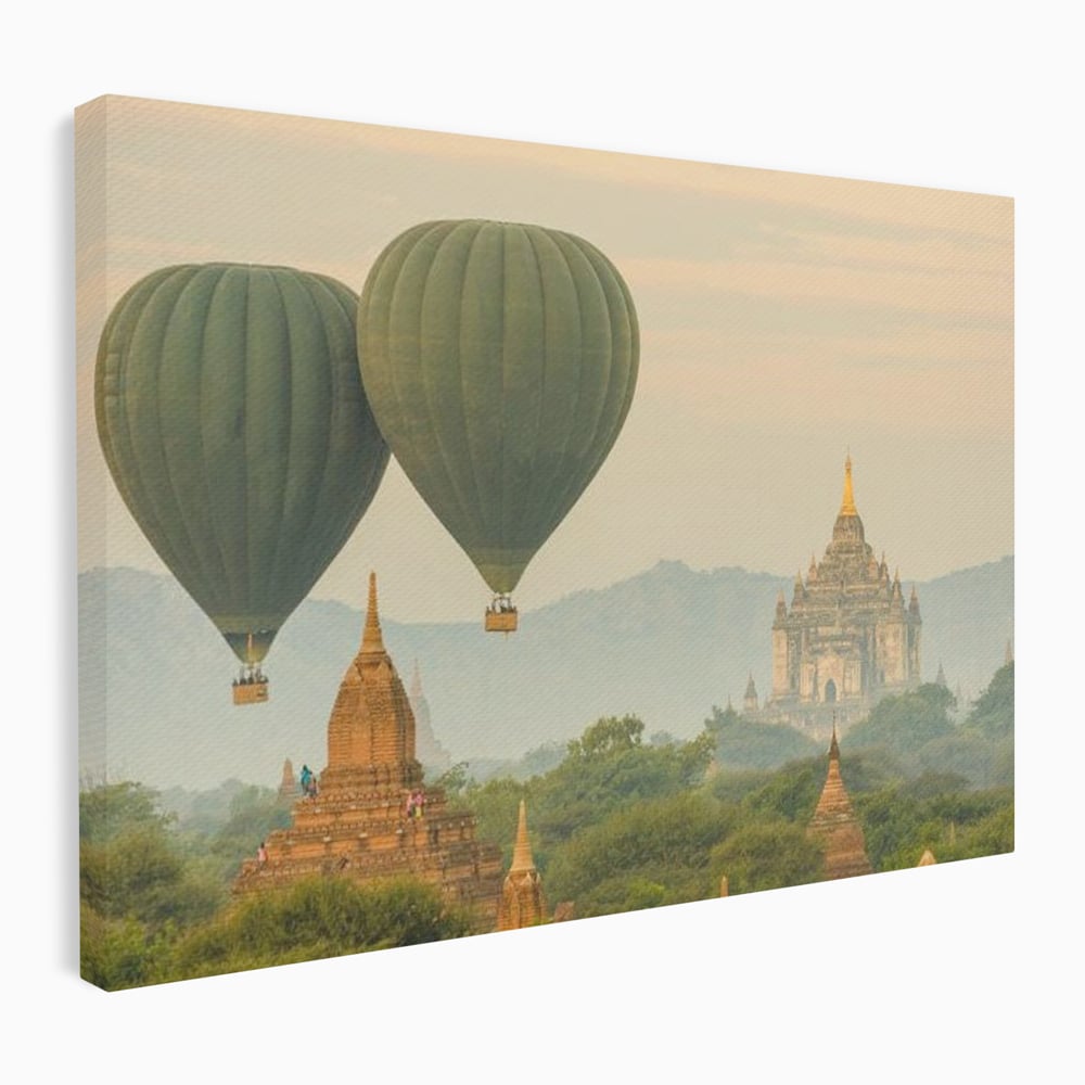 Tablou canvas cu tablou canvas cu peisaj din myanmar, fara rama, pe sasiu de lemn