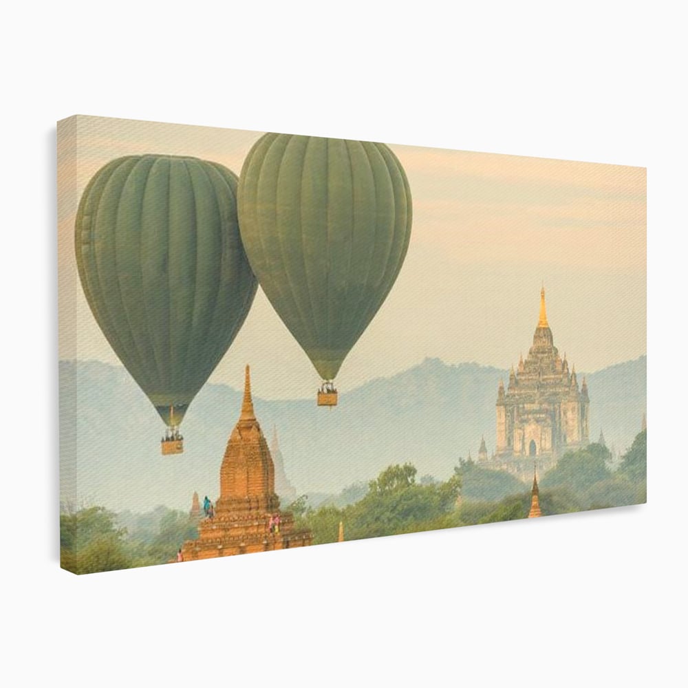 Tablou canvas cu tablou canvas cu peisaj din myanmar, fara rama, pe sasiu de lemn