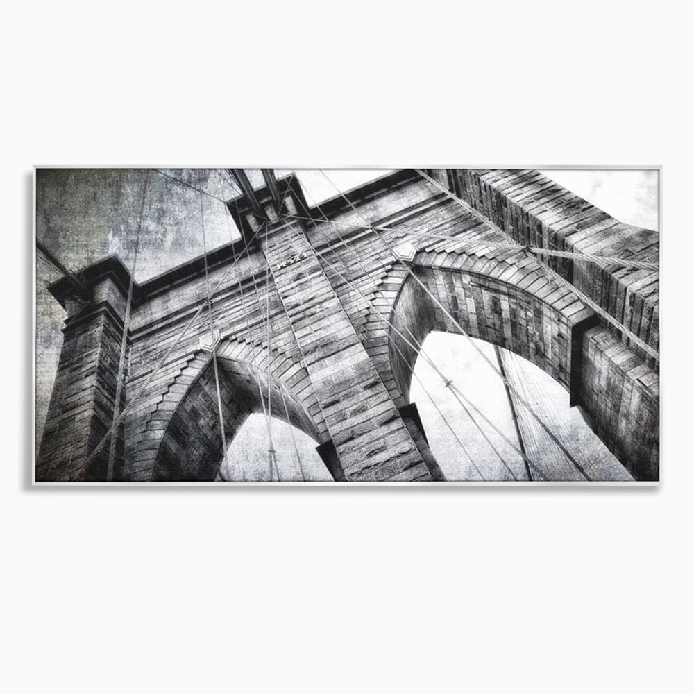 Tablou canvas cu tablou canvas cu podul brooklyn, in rama de aluminiu argintiu