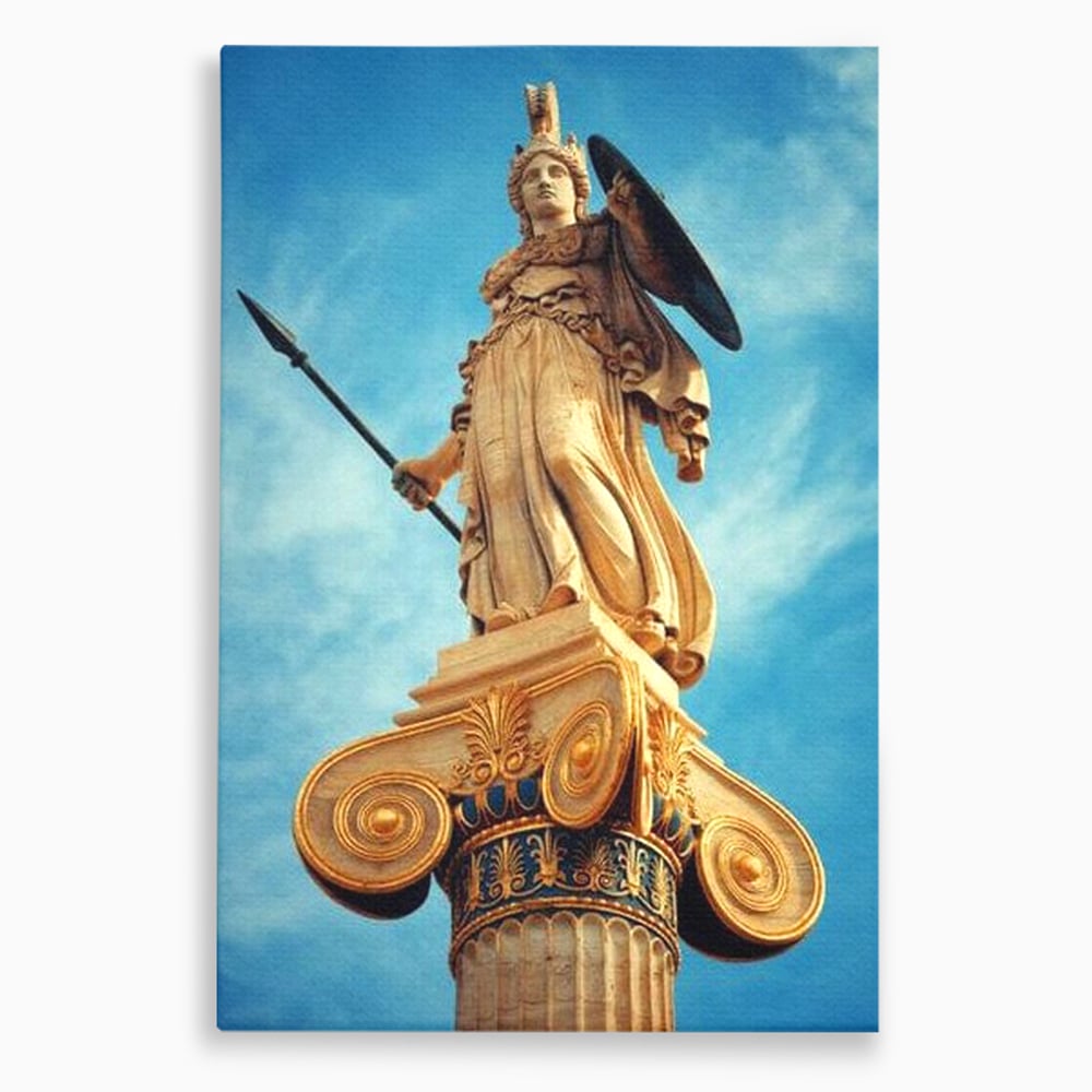 Tablou canvas cu tablou canvas cu statuia atenei, fara rama, pe sasiu de lemn