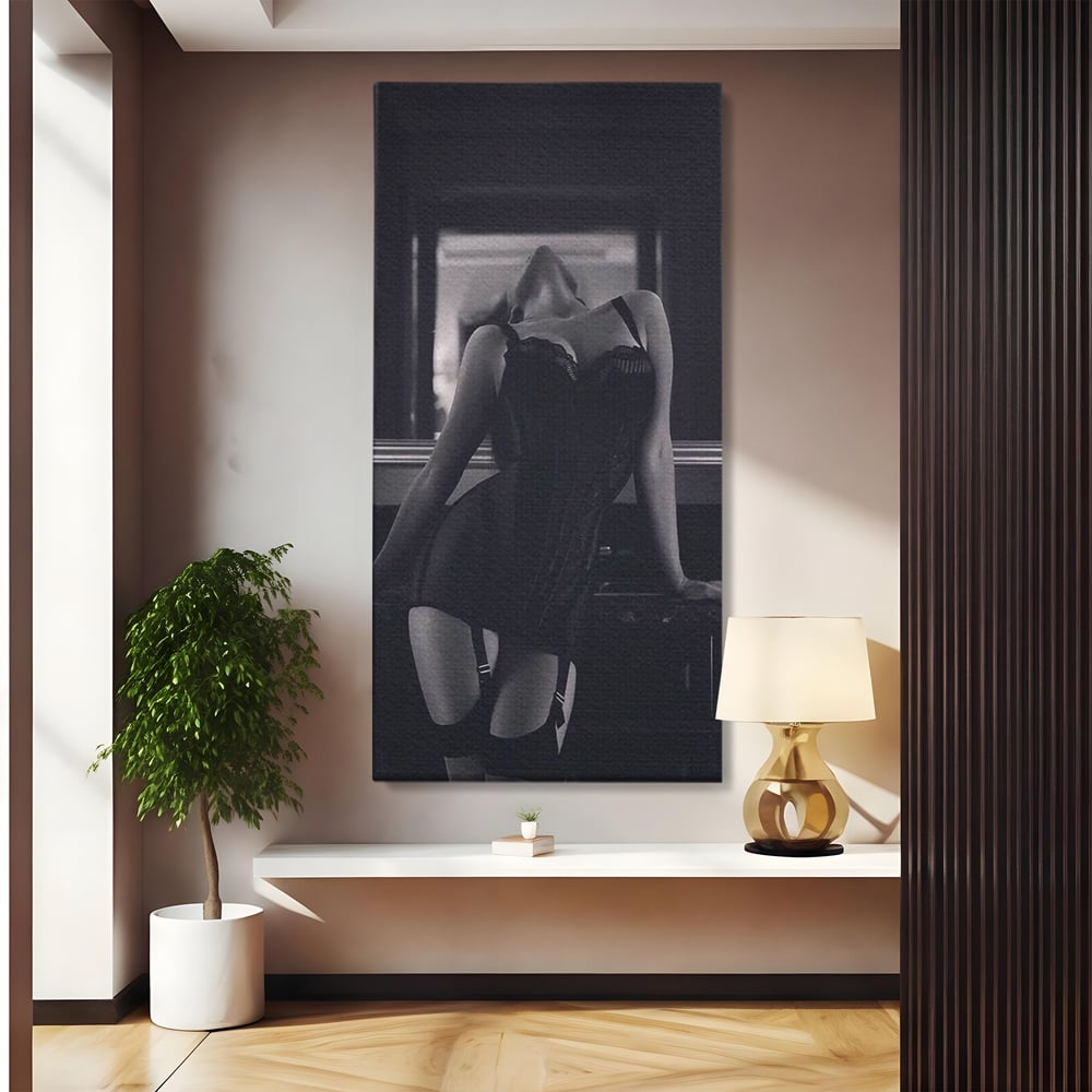 Tablou canvas cu tablou canvas cu silueta feminina, fara rama, pe sasiu de lemn