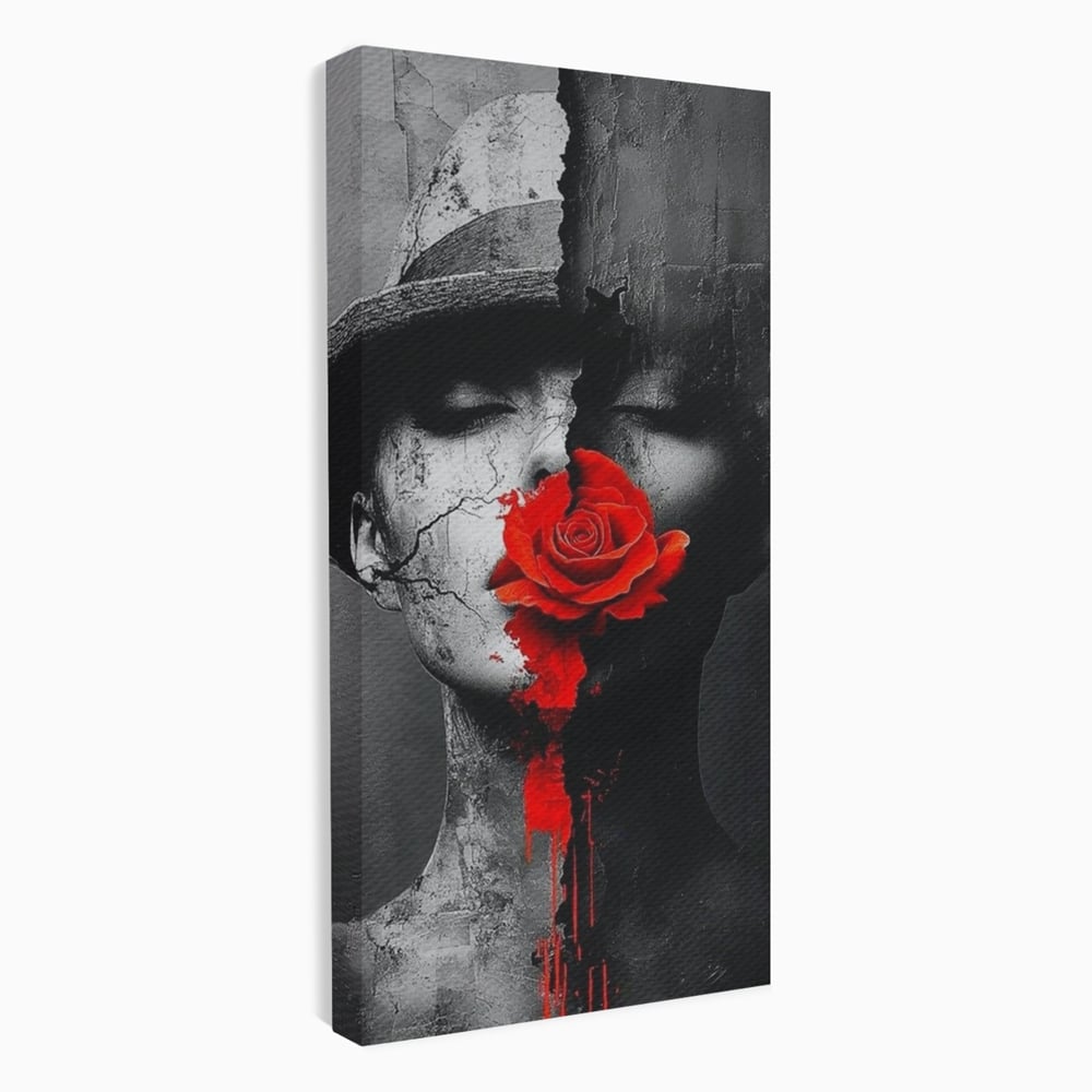 Tablou canvas cu tablou canvas cu chip de femeie, fara rama, pe sasiu de lemn