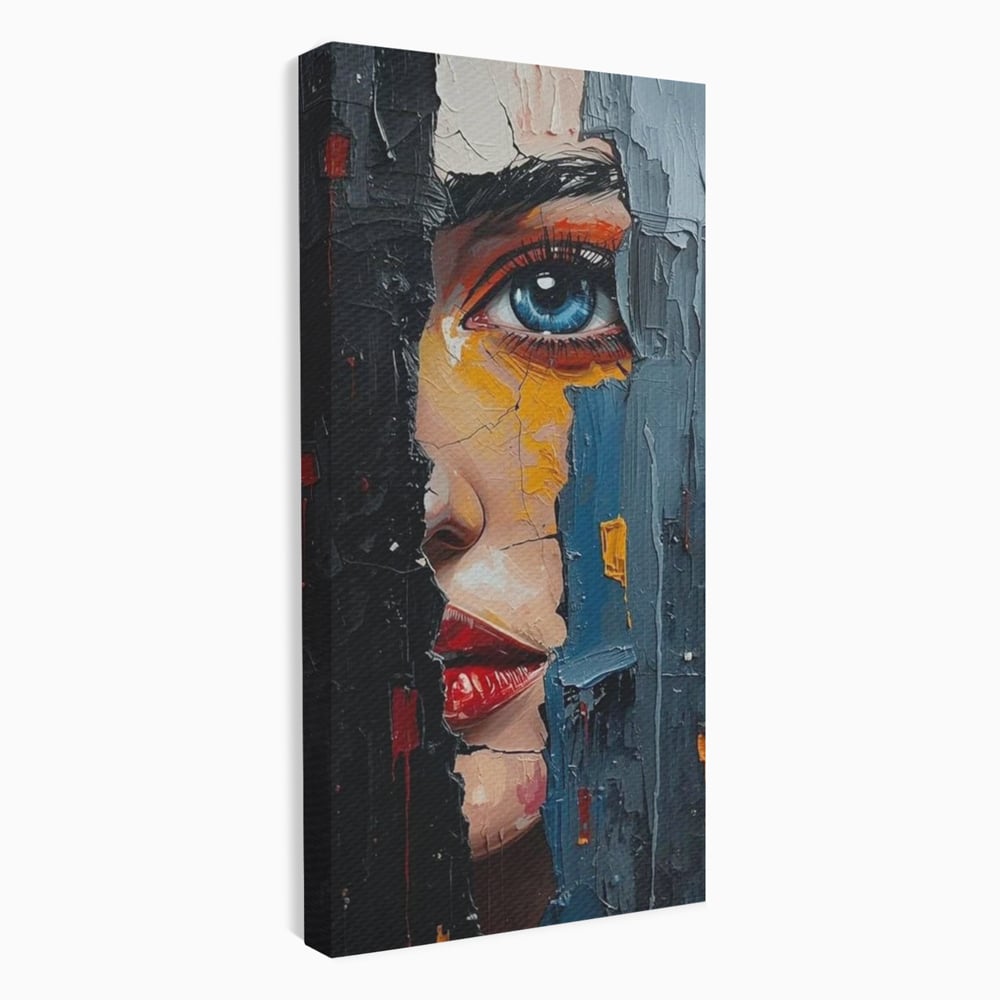 Tablou canvas cu tablou canvas cu portretul unei femei, fara rama, pe sasiu de lemn