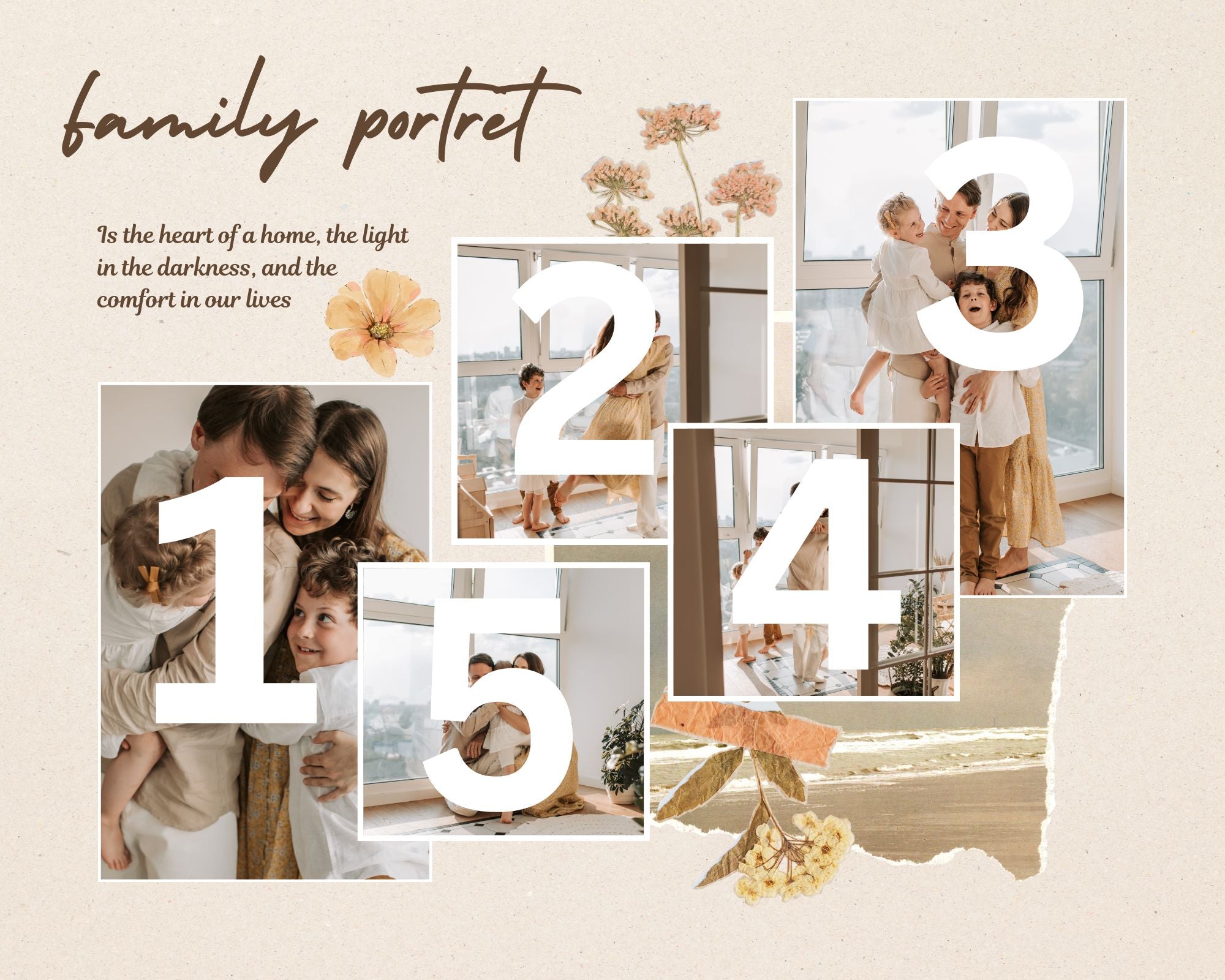 Tablou personalizat tip colaj foto de familie, tablou canvas pentru perete