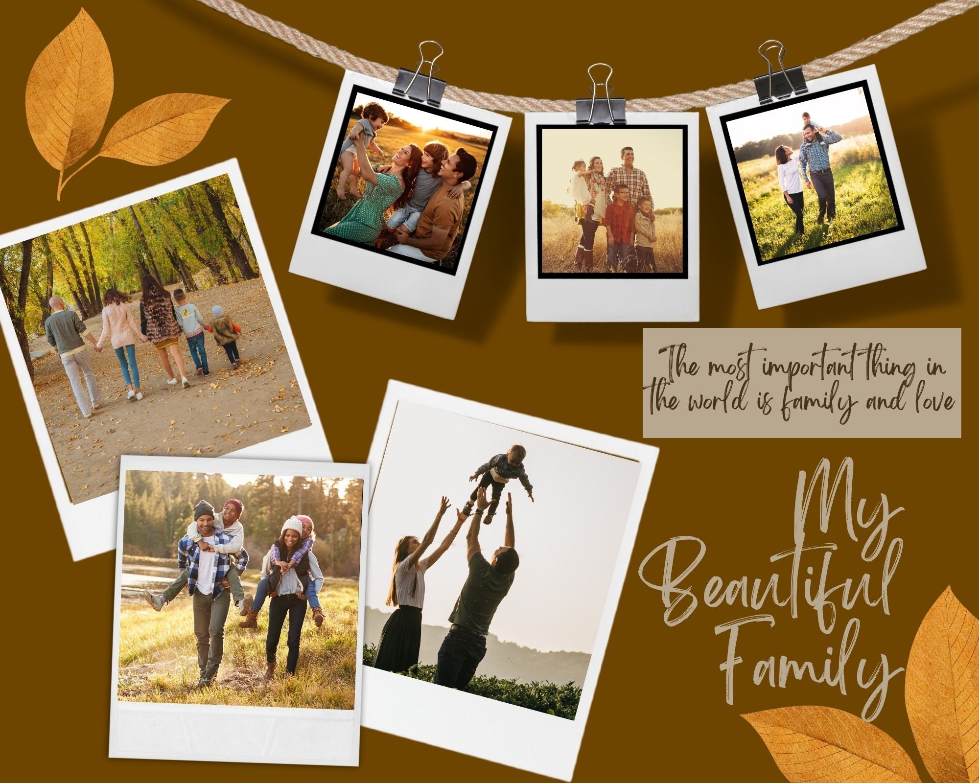 Tablou Canvas Personalizat cu 6 Poze Pentru Familie " My Beautiful Family", PS116