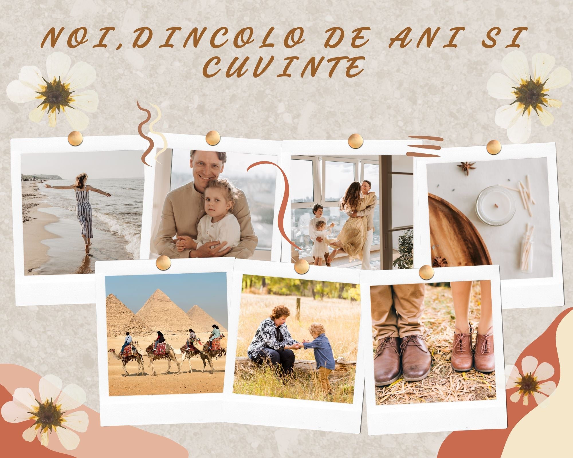 Tablou Canvas Personalizat cu 7 Poze Pentru Familie " Noi, Dincolo de Ani si Cuvinte", PS118