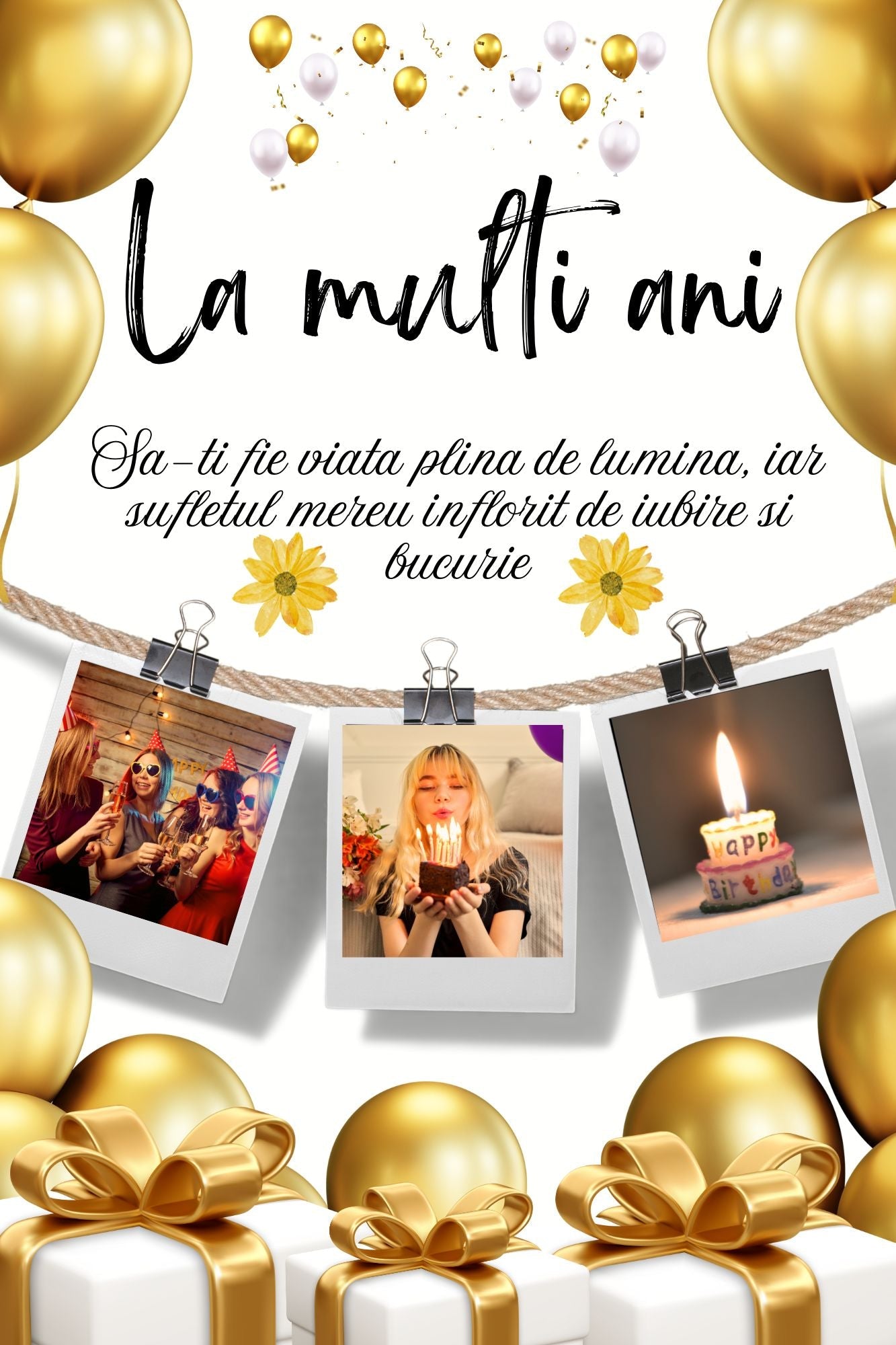 Tablou canvas cu tablou aniversar personalizat cu poze