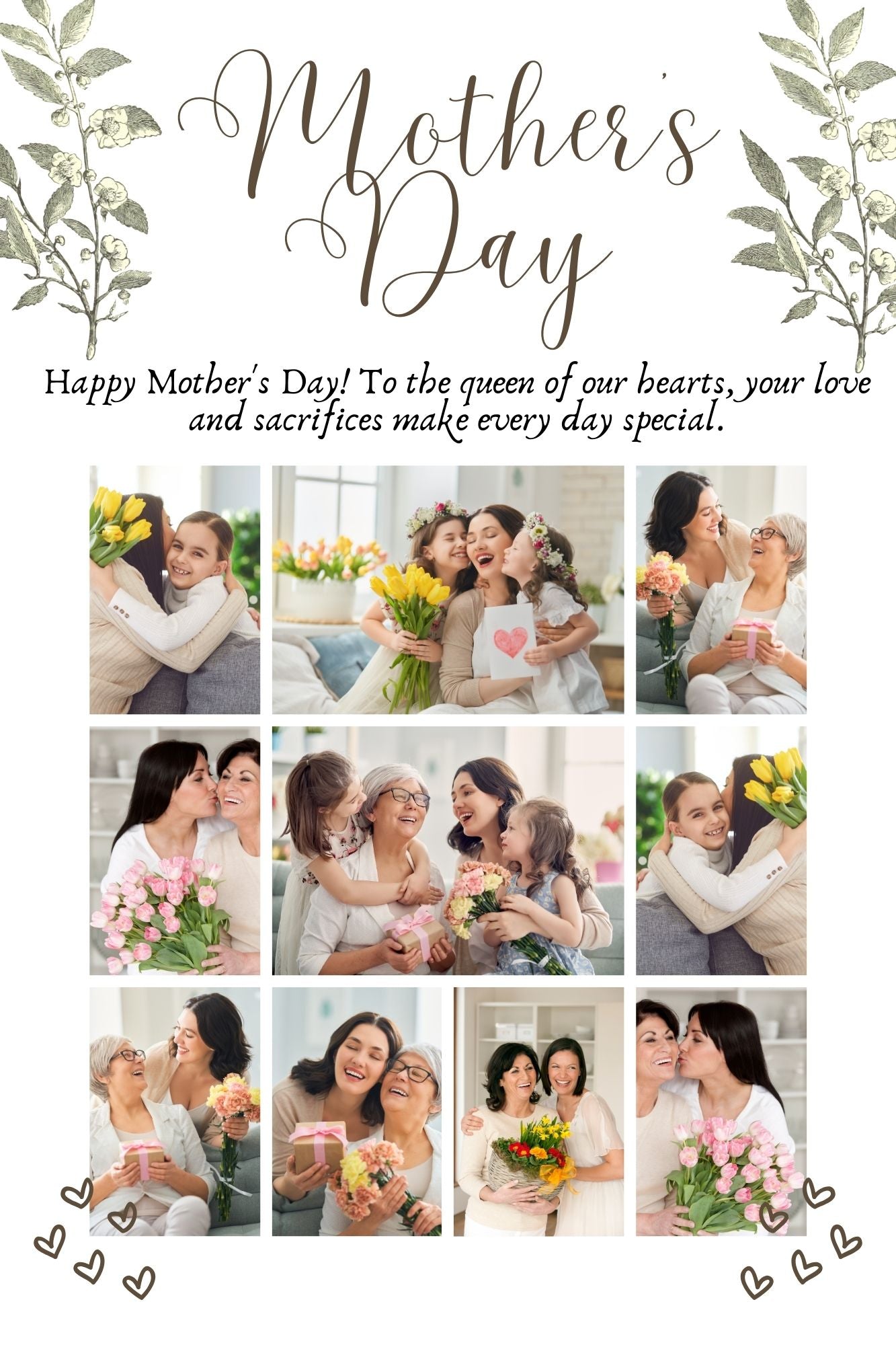 Tablou Canvas Personalizat cu 10 Poze Pentru Mama "Mother's Day", PS140