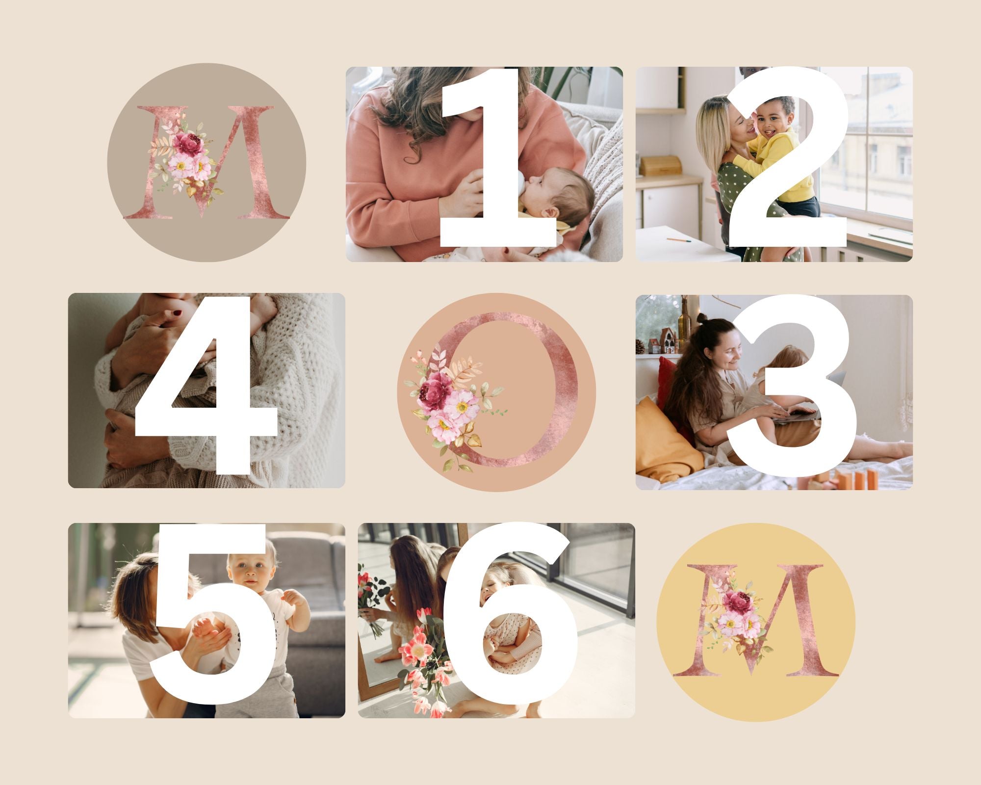 Tablou Canvas Personalizat cu 6 Poze Pentru Mama "Mom", PS152