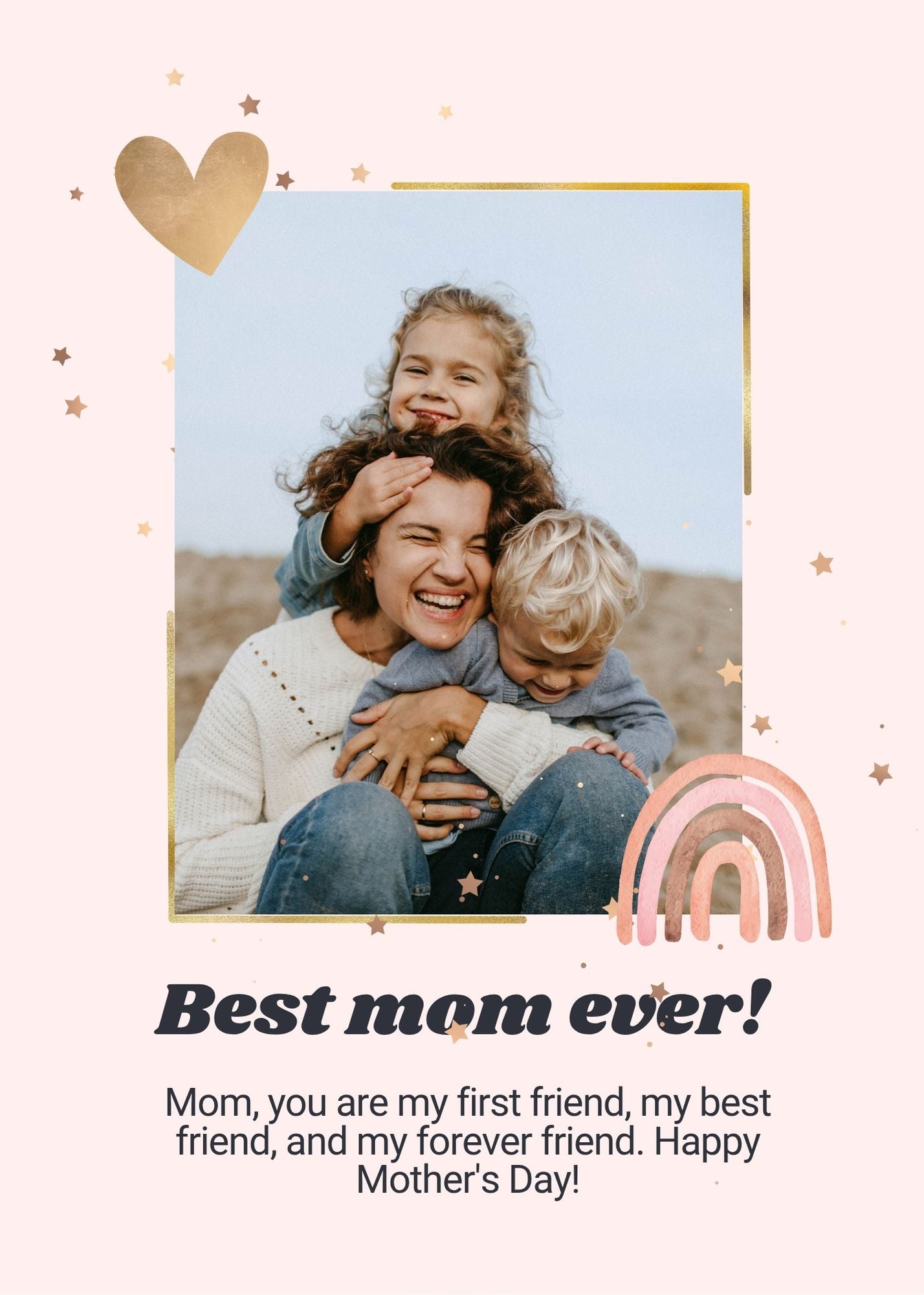 Imagine cu fotografie mama si copii cu decoratii, tiparita pe panza canvas