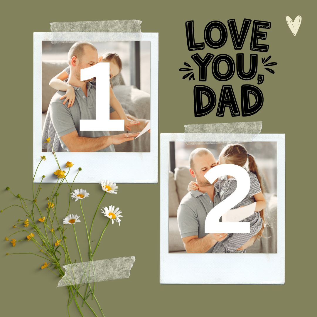 Tablou personalizat pentru tata cu doua poze, tablou canvas pentru perete