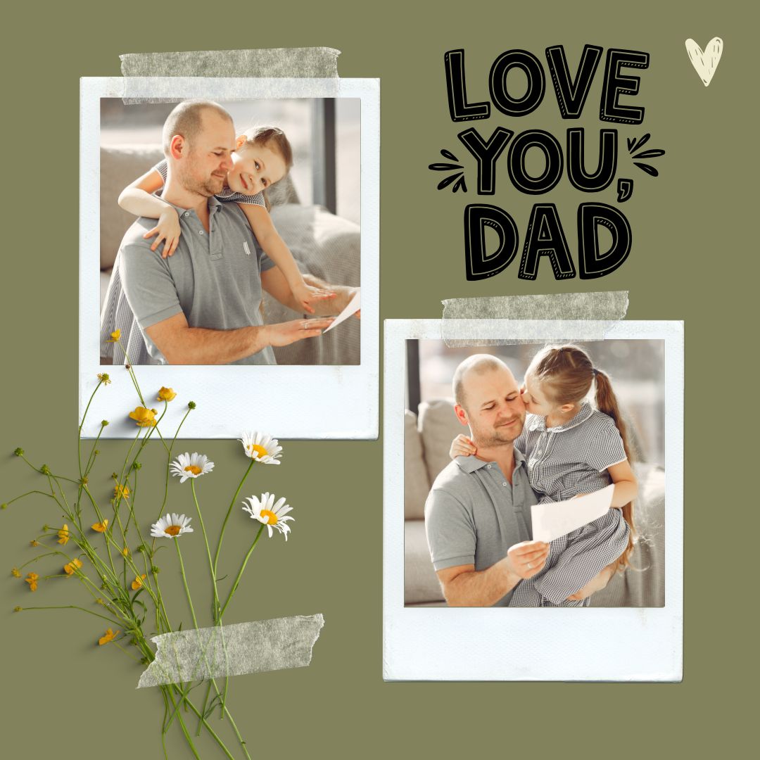 Tablou canvas cu tablou personalizat pentru tata cu doua poze