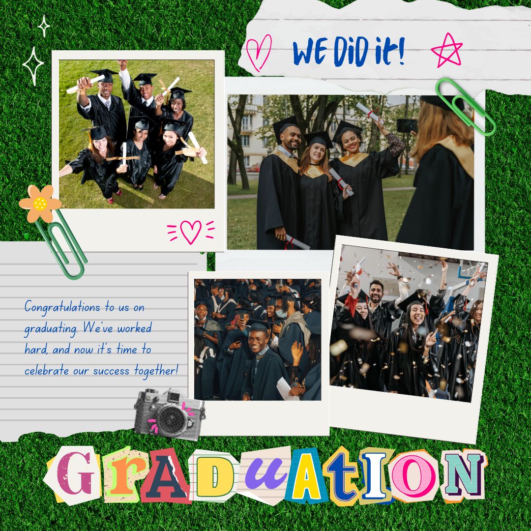 Tablou Canvas Personalizat cu 4 Poze Pentru Absolvire "We Did It", PS184