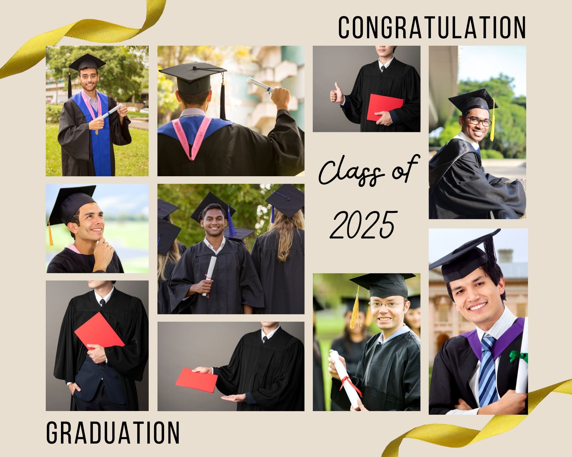 Tablou Canvas Personalizat cu 10 Poze Pentru Absolvire "Graduation", PS186