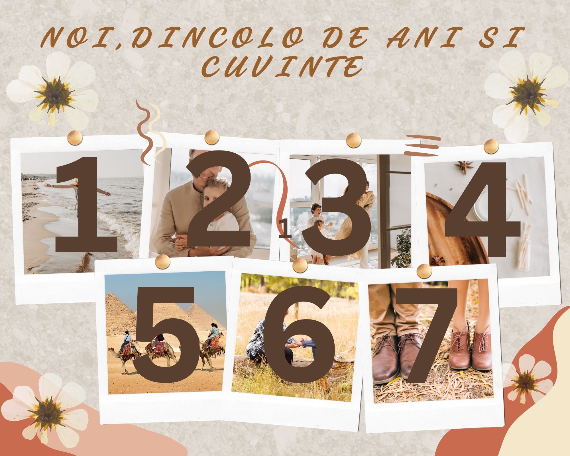 Tablou Canvas Personalizat cu 7 Poze Pentru Familie " Noi, Dincolo de Ani si Cuvinte", PS118