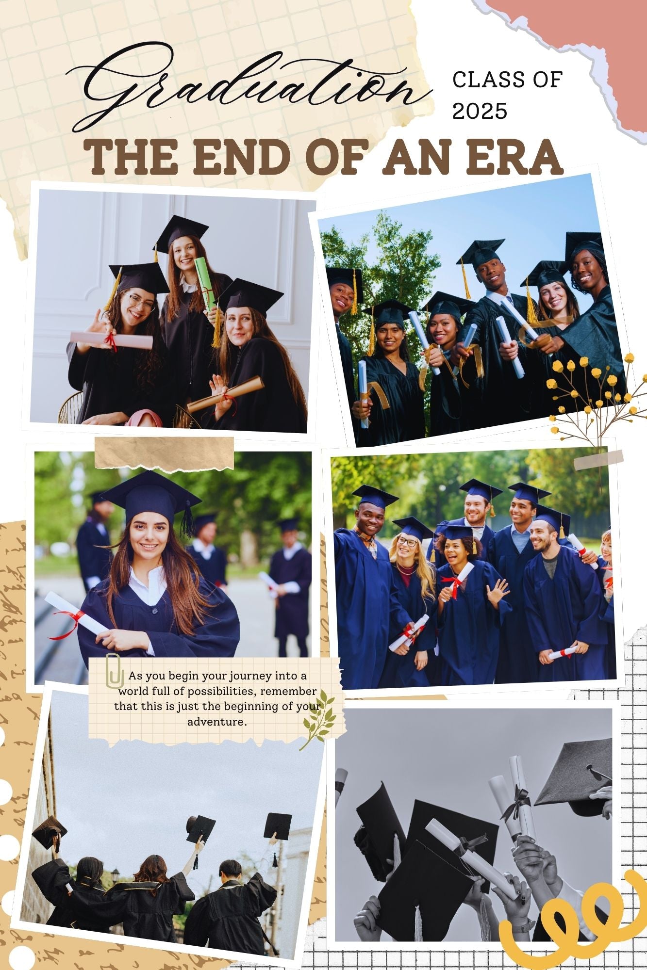 Tablou Canvas Personalizat cu 6 Poze Pentru Absolvire "The End Of An Era", PS198