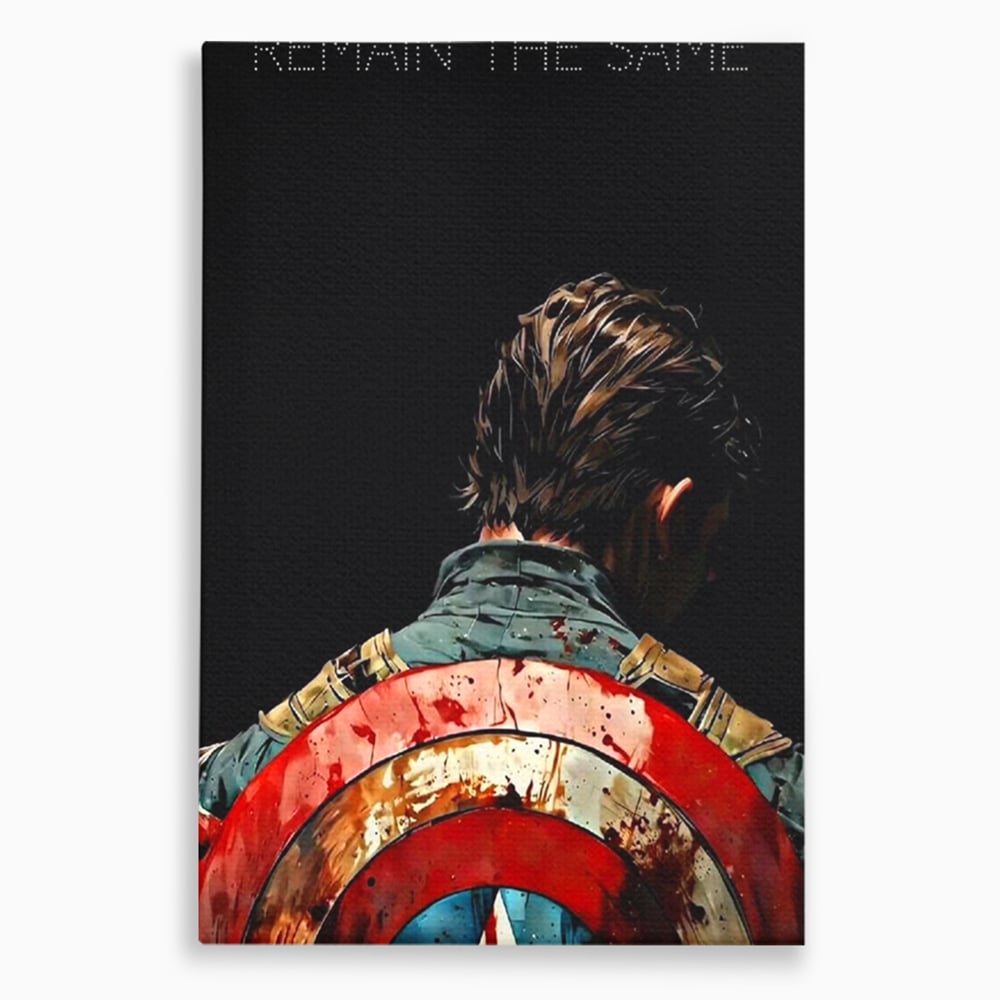 Tablou canvas cu ilustratie motivationala cu un razboinic din spate, fara rama, pe sasiu de lemn