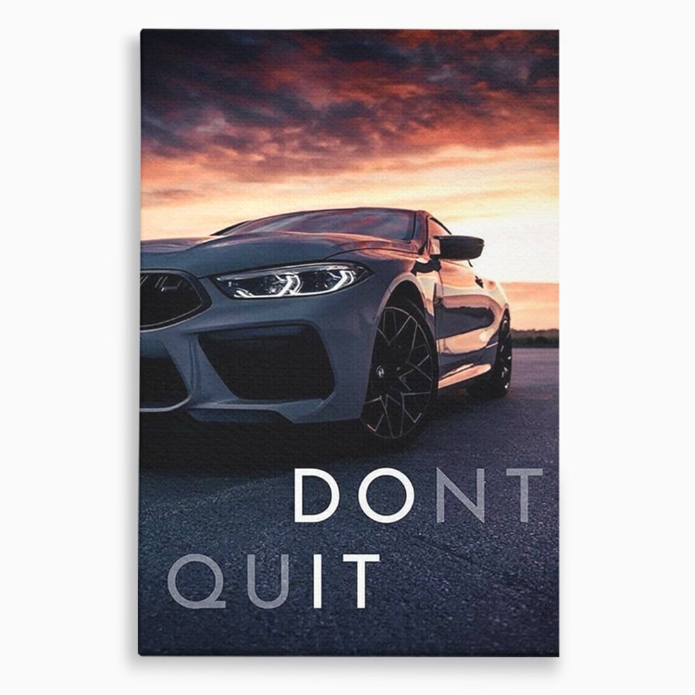 Tablou canvas cu tablou canvas cu masina sport si mesaj, fara rama, pe sasiu de lemn