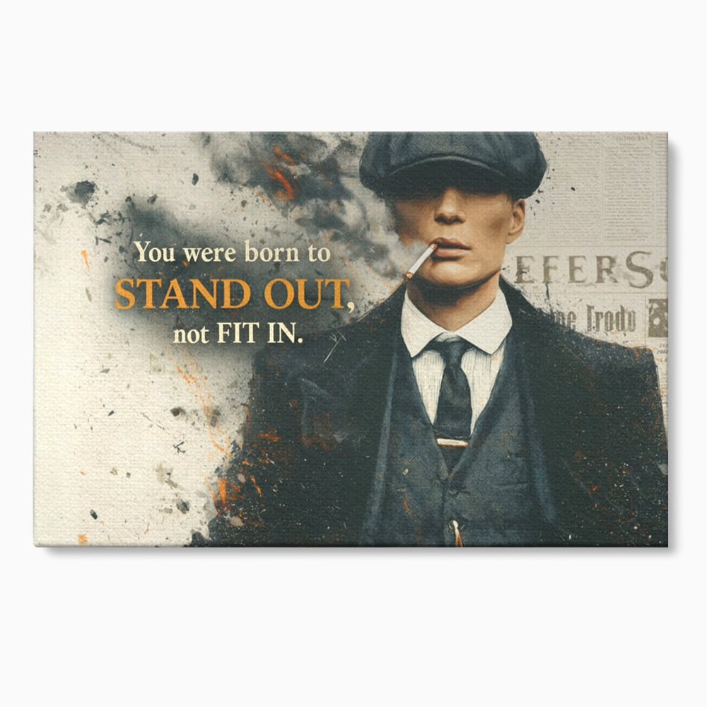 Tablou canvas cu tablou motivational cu personaj si mesaj, fara rama, pe sasiu de lemn