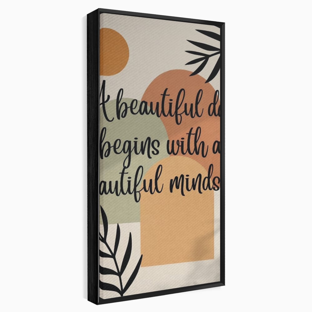 Tablou canvas cu tablou canvas cu mesaj motivational abstract, in rama de aluminiu negru