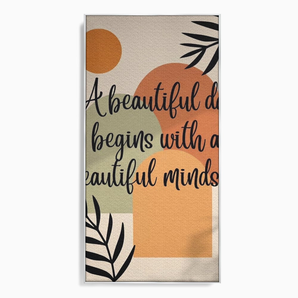 Tablou canvas cu tablou canvas cu mesaj motivational abstract, in rama de aluminiu argintiu