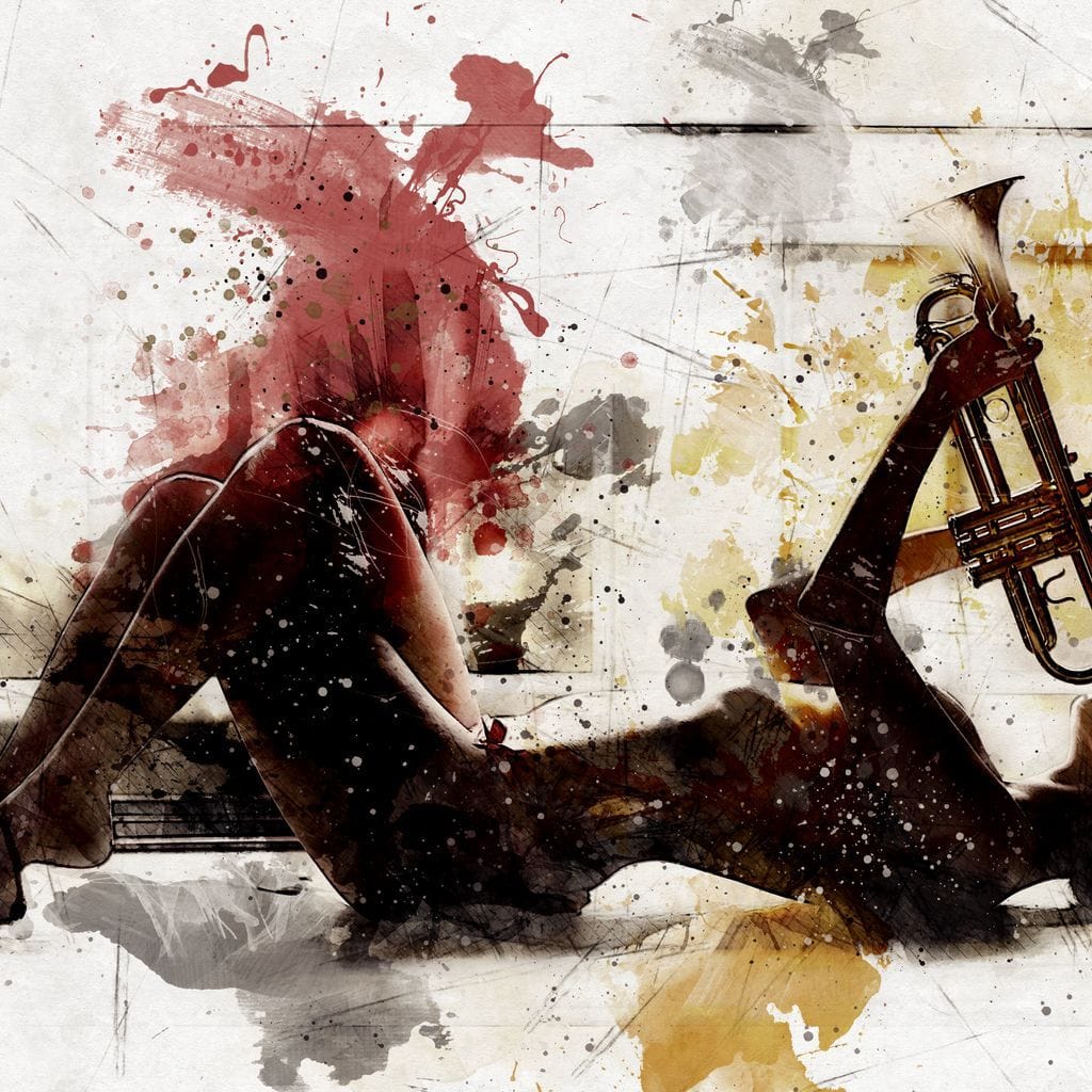 Tablou Canvas Premium LuxCanva® E1037, Muzica din Interior, Jazz, Muzica, Avangardist, Instrumental, Trup, Living Room, Culori vibrante