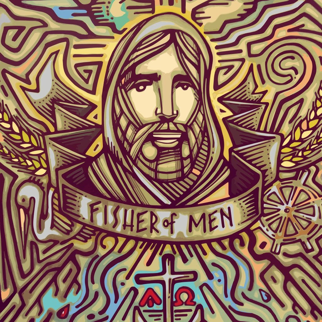 Tablou Canvas Premium LuxCanva® H1005, Iisus, Pastorul Oamenilor , Pescar, Icoana, Suflet, Speranta, Calauza, Ancora, Misticism, Religie, Living