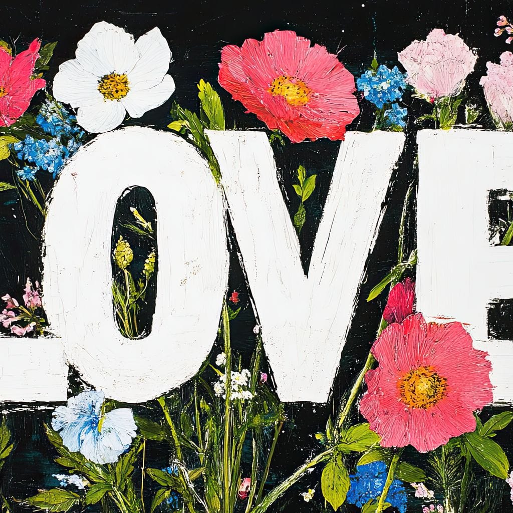 Tablou Canvas Premium LuxCanva® E1012, Florile Iubirii, Flori, Arta, Modern, Artistic, Dragoste, Living Room, Culori vibrante