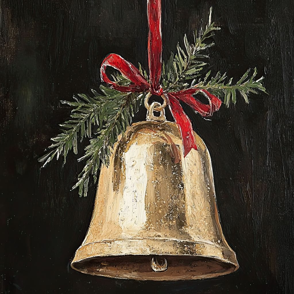 Tablou Canvas Premium LuxCanva® D1009, Clopotelul Auriu , Decoratiune, Glob, Auriu, Clopotel, Living Room, Culori vibrante