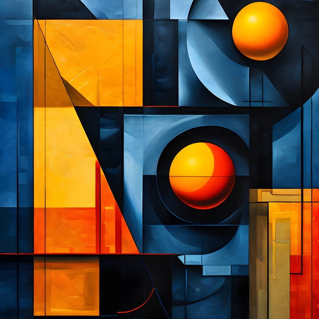 Tablou Canvas Premium, LuxCanva® J1013, Fragmente Din Soare, Arhitectura, Forme, Geometrie, Lumini, Umbre, Solar, Sistem, Flux, Fragmemnte, Cubism, Living, Dormitor