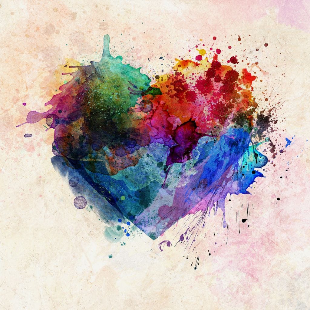 Tablou Canvas Premium LuxCanva® E1025, Suflet Pictat, Arta, Exprimare, Artistica, Inima, Emotie, Living Room, Culori vibrante