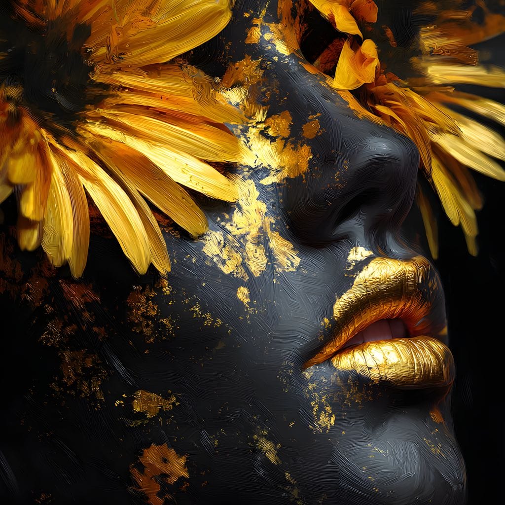 Tablou Canvas Premium, LuxCanva® G1220, Flori din Olimp, Soare, Aura, Lumina, Eclipsa, Zeitate, Mistic, Zeita, Ascuns, Timiditate, Visare, Dorinta, Splendoare, Salon, Birou, Living, Dormitor