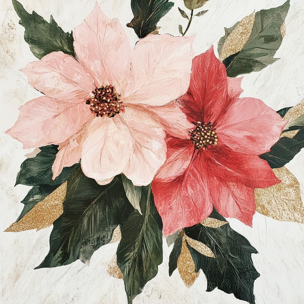 Tablou Canvas Premium LuxCanva® D1053, Aranjament Floral de Sarbatori , Flori, Aranjament, Decor, Craciun, Buchet, Living, Culori vibrante