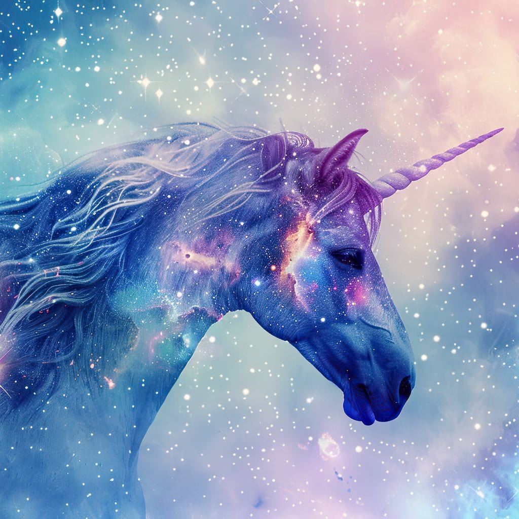 Tablou Canvas Premium, LuxCanva® K1003, Unicornul din Galaxie, Cer, Stele, Cosmic, Vise, Univers, Constelatii, Fantezie, Feeric, Creatura, Fantastica, Mitic, Camera Copii