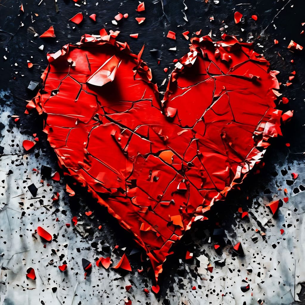 Tablou Canvas Premium LuxCanva® E1007, Dragoste in Ruine, Iubire, Fragilitate, Pasiune, Ruptura, Emotie, Living Room, Culori vibrante