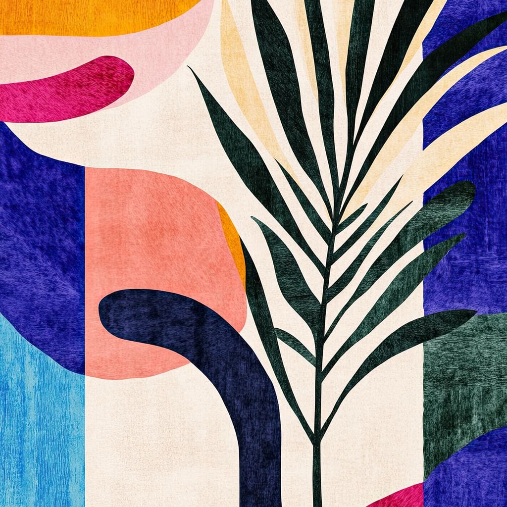 Tablou Canvas Premium, LuxCanva® J1008, Tropice Abstracte, Frunze, Culori, Caldura, Exotic, Palmier, Decorativ, Vesela, Plante, Atmosfera, Living, Dormitor