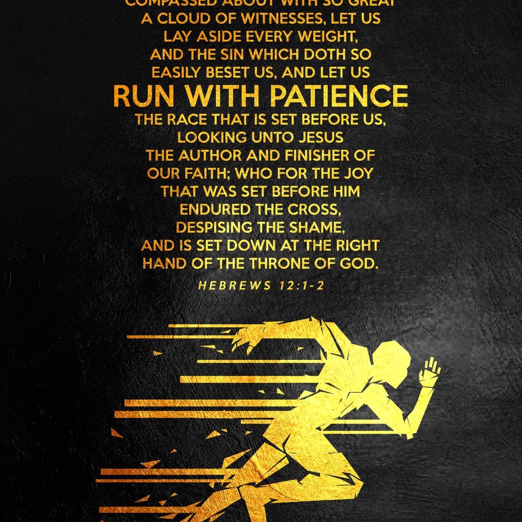 Tablou Canvas Premium LuxCanva® F1031, Alearga Spre Victorie , Verset, Biblic, Alergare, Rabdare, Perseverenta, Living Room, Birou, Culori vibrante