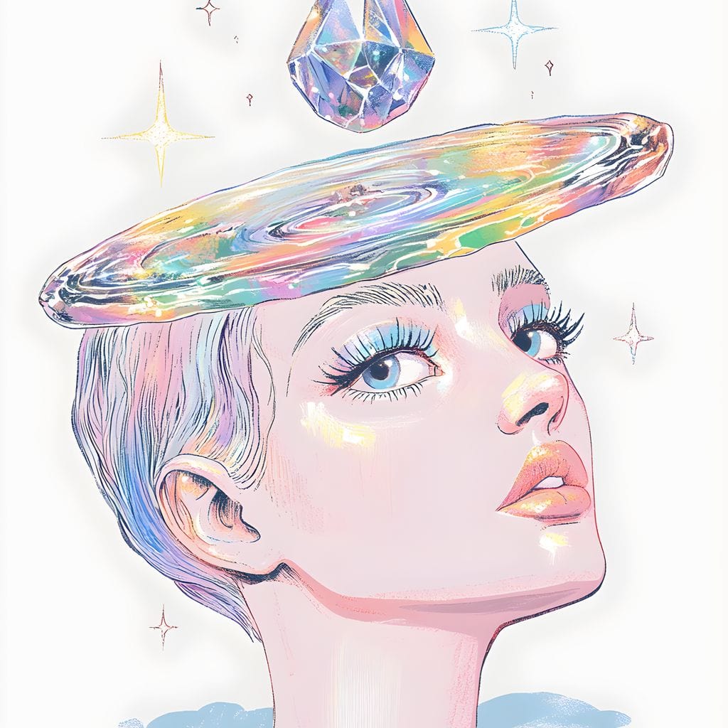 Tablou Canvas Premium, LuxCanva® G1209, Cosmosul din Priviri, Galaxie, Diamant, Univers, Gand, Stelar, Cristal, Coroana, Vise, Eteric, Suflet, Calatoare, Infinit, Taina, Salon, Birou, Living, Dormitor