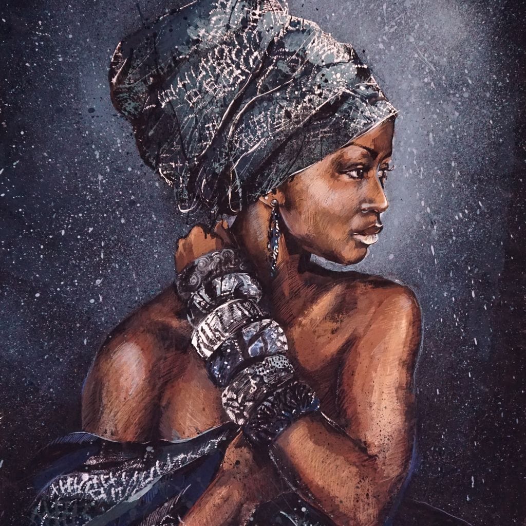 Tablou Canvas Premium LuxCanva® G1060, Aura Femeii Africane , Regala, Eterna, Turban, Cultura, Noblete, Feminism, Identitate, Living, Dormitor