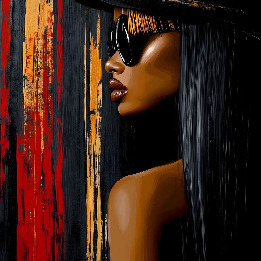 Tablou Canvas Premium, LuxCanva® G1177, Oglinda Orasului, Lateral, Urban, Rosu, Negru, Auriu, Moda, Podium, Tacere, Penumbra, Stralucire, Profund, Birou, Living, Dormitor