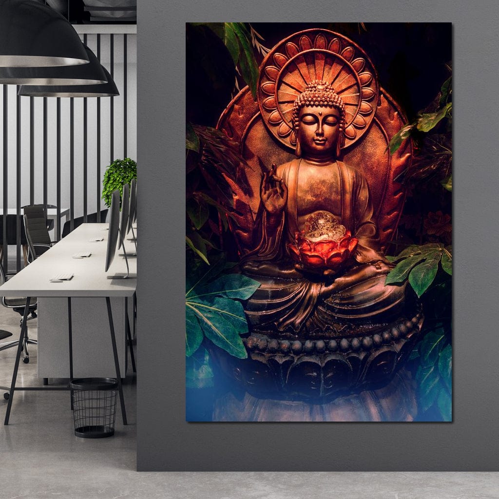 Tablou Canvas Premium LuxCanva® I114, Esenta Meditatiei, Buddha, Zen, Iluminare, Pace Interioara, Spiritualitate, Lotus, Meditatie, Armonie, Liniste, Aura