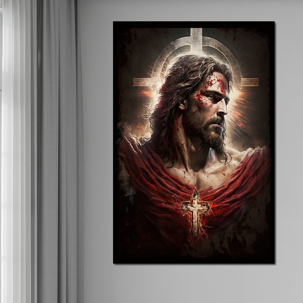 Tablou Canvas Premium LuxCanva® H1033, Jertfa Divina, Iisus, Credinta, Sacrificiu, Mantuire, Suferinta si Speranta, Martiriu, Biruinta, Arta Religioasa, Living, Dormitor