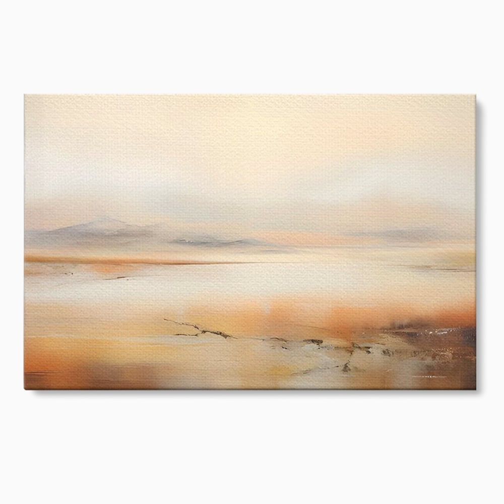 Tablou canvas cu pictura peisaj abstract cu dealuri, fara rama, pe sasiu de lemn