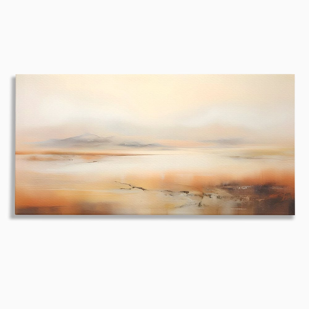 Tablou canvas cu pictura peisaj abstract cu dealuri, fara rama, pe sasiu de lemn