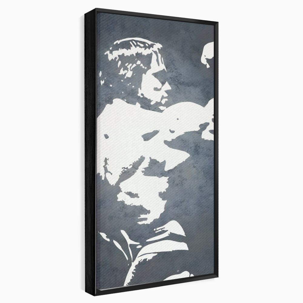 Tablou canvas cu tablou canvas cu portret stilizat, in rama de aluminiu negru