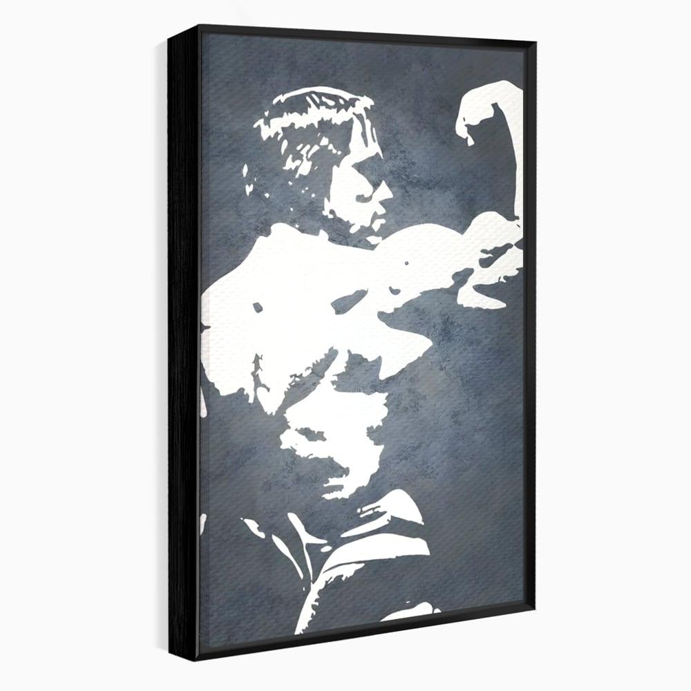 Tablou canvas cu tablou canvas cu portret stilizat, in rama de aluminiu negru